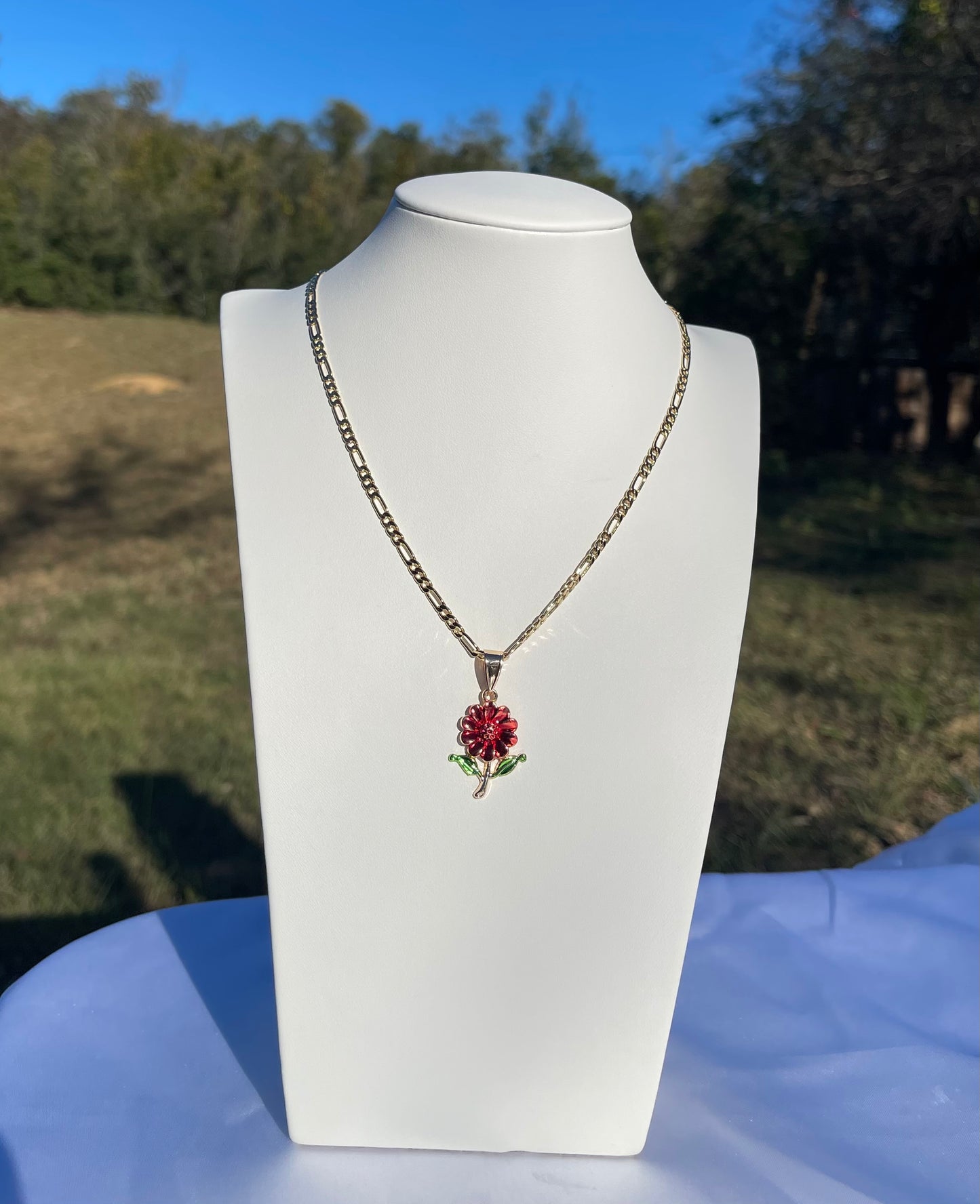 P30 - Red Flower Necklace