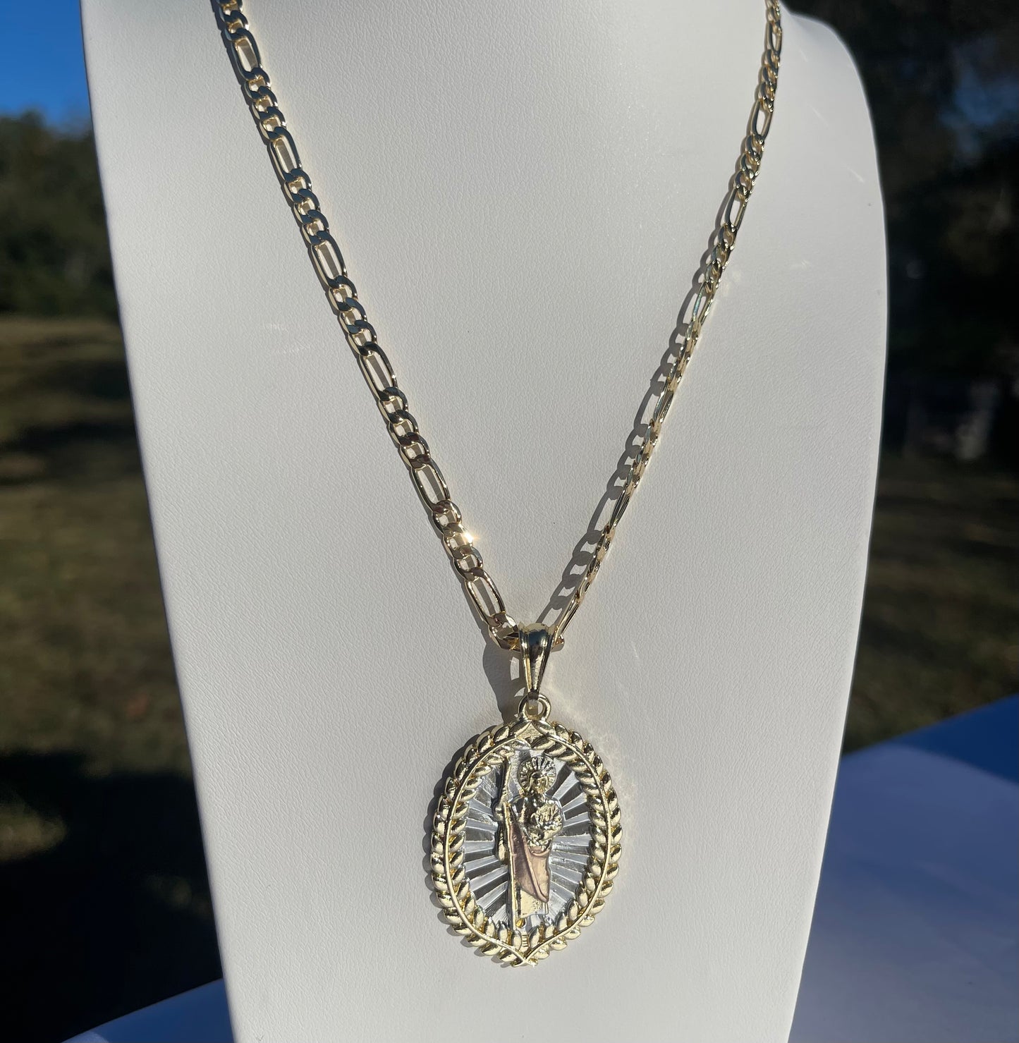 P100 - Glow Oval San Judas Necklace