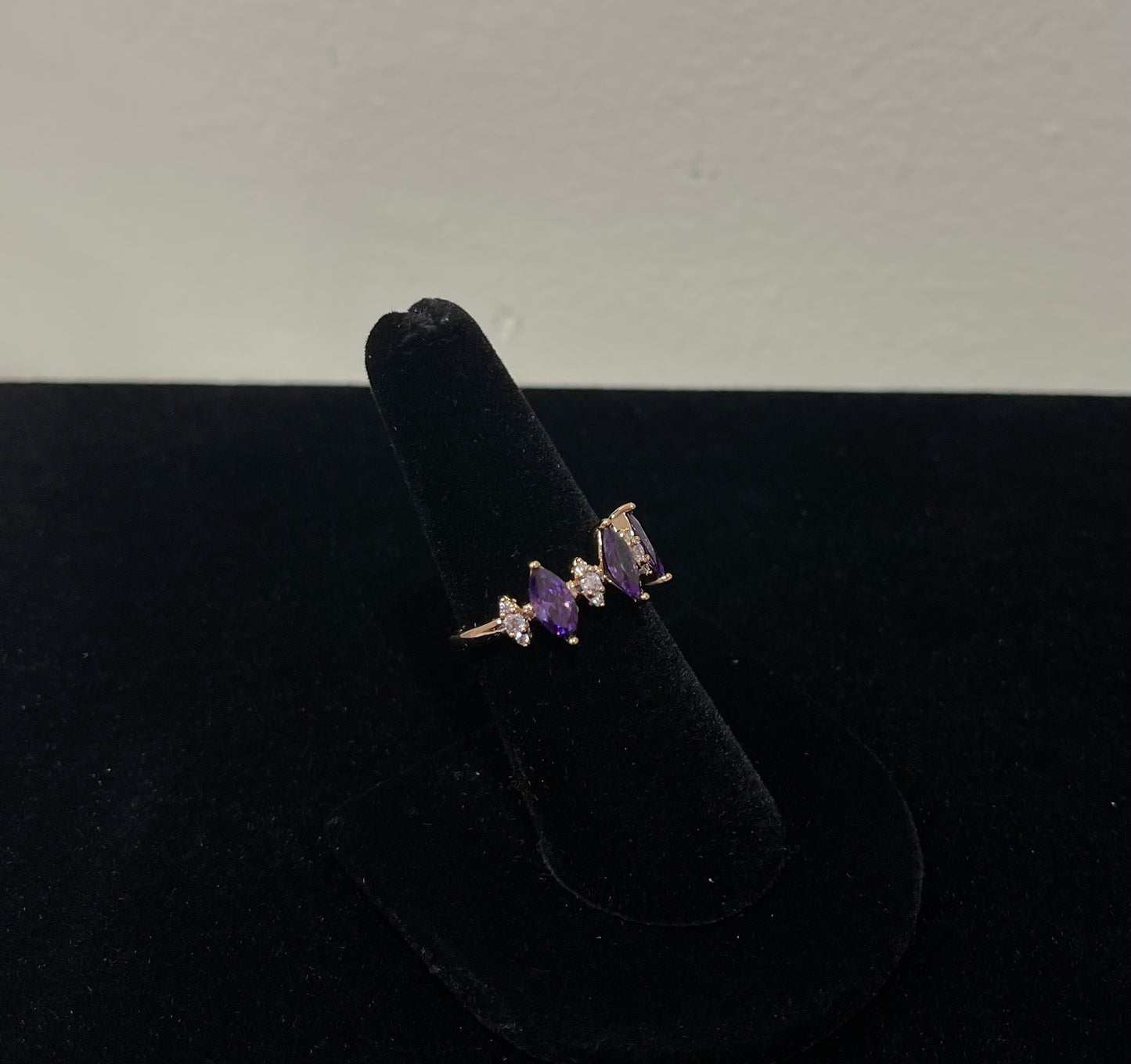 Purple Diamond Adjustable Ring