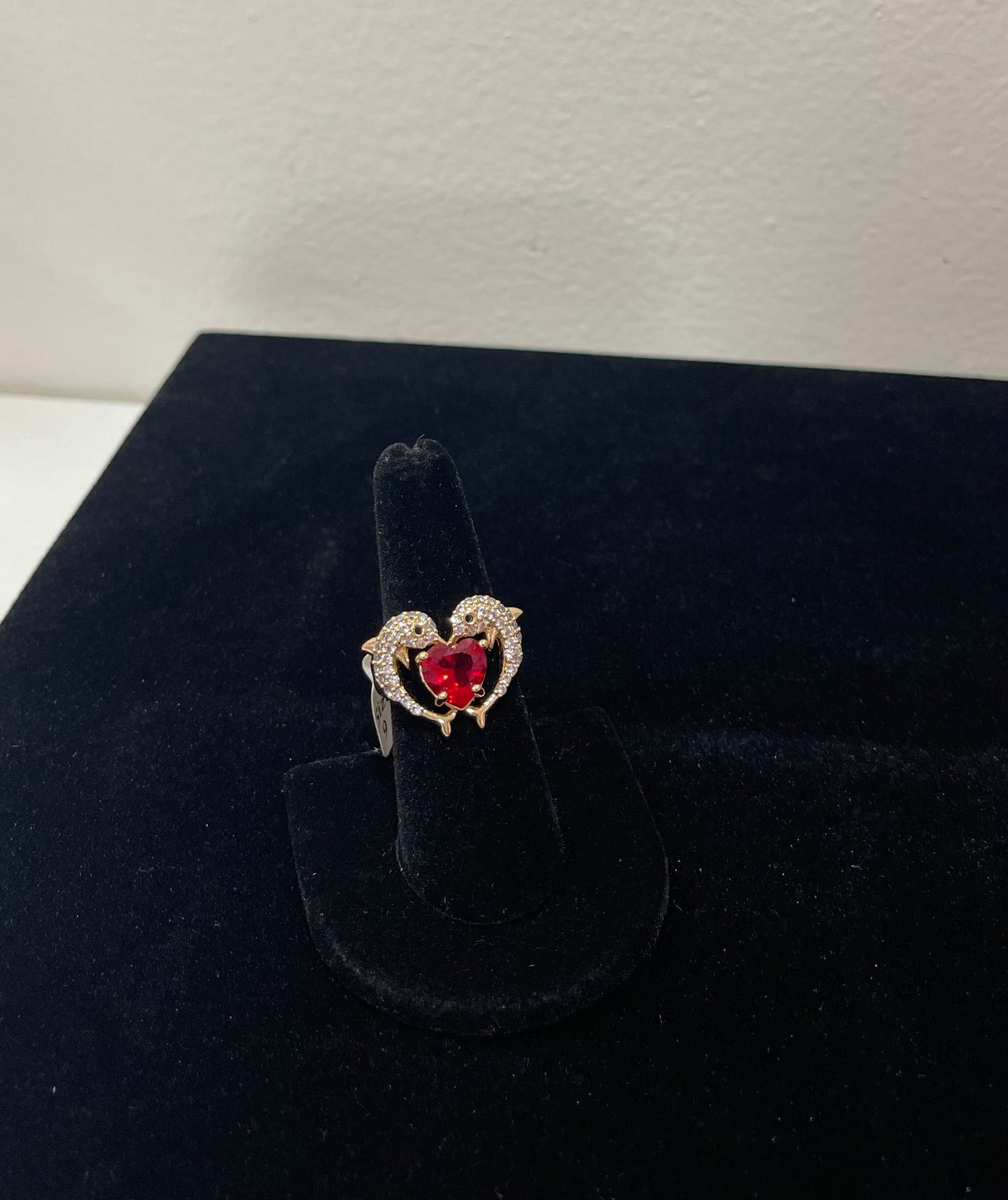 RED DIAMOND DOLPHIN RING