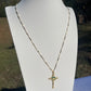 P66 - Green Stone Cross Necklace