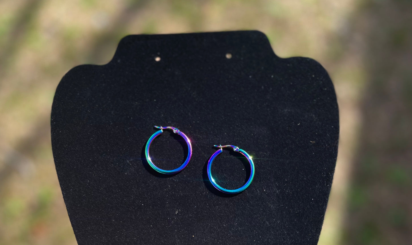 Iridescent Stainless Steel Hoops