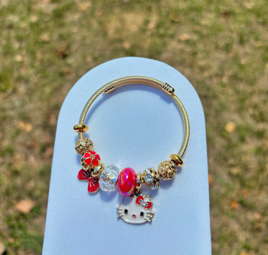 (B-12) Pretty Kitty Charm Bracelet