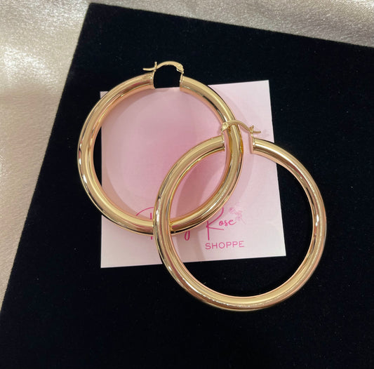 Gold Plated Hoops (H-38)