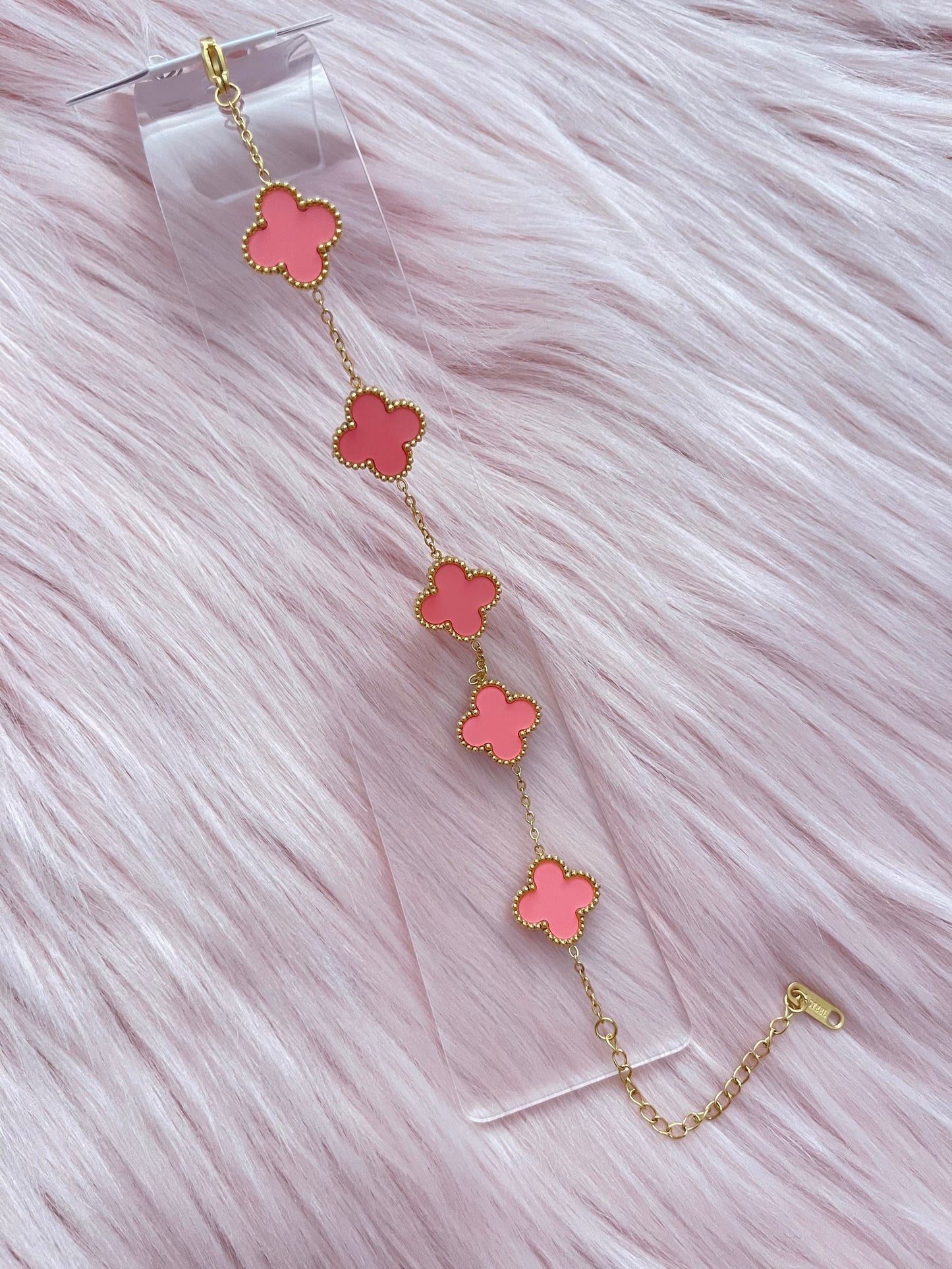 Pink Clover Bracelet