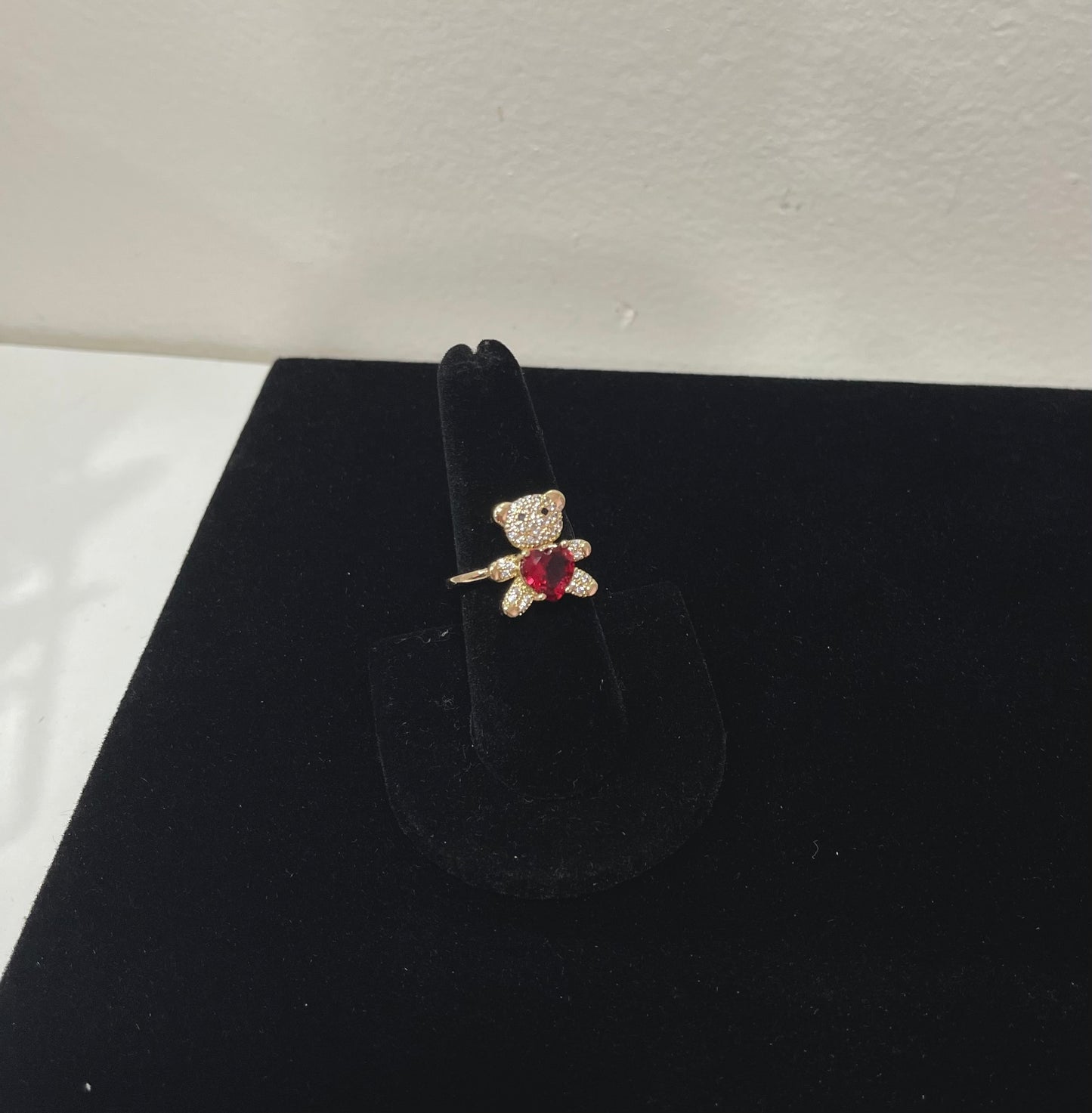 Red Heart Teddy Bear Ring