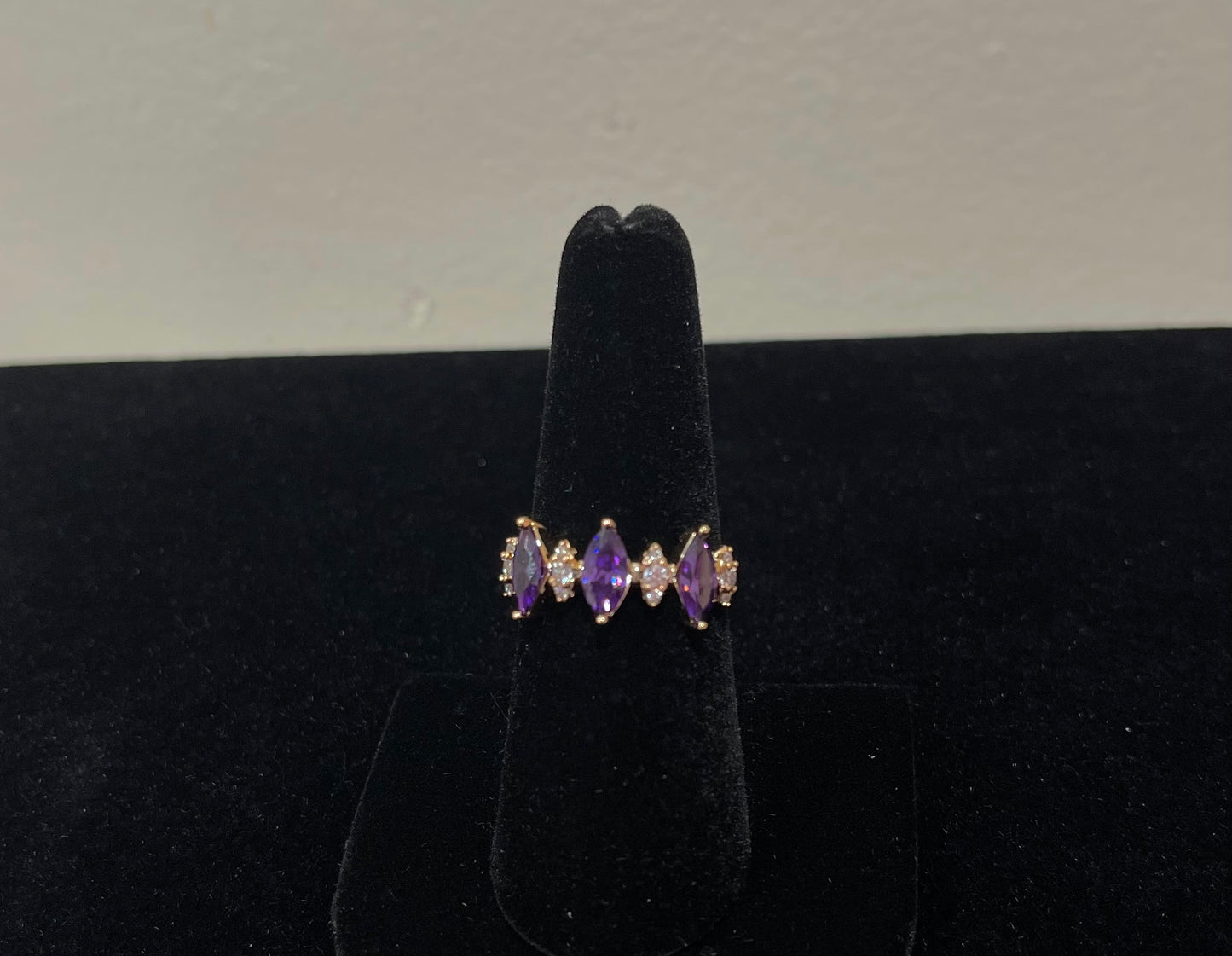 Purple Diamond Adjustable Ring