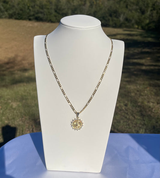 P82 - Diamond Circle Guadalupe Necklace