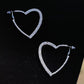 Diamond Heart Hoops