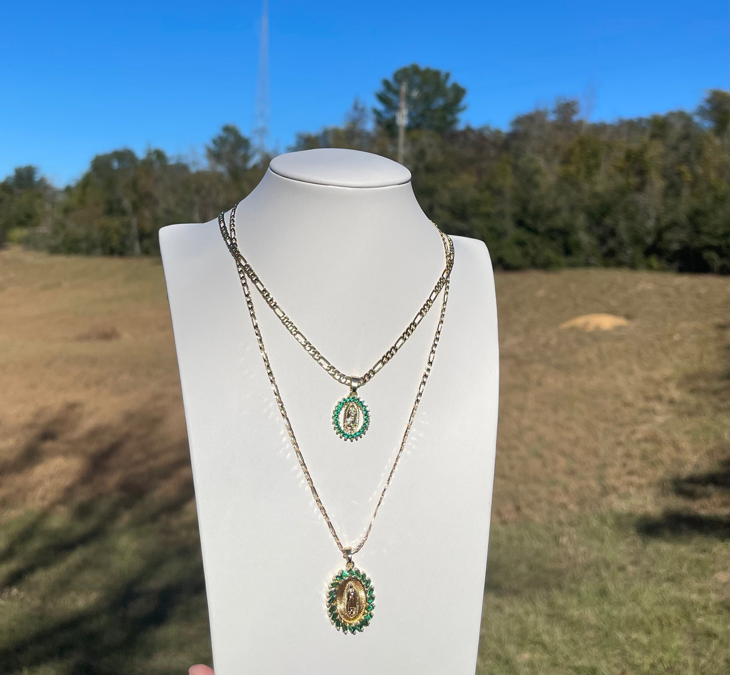 P81 - Green Diamond Guadalupe Necklace