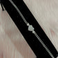 Silver Diamond Heart Bracelet