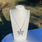 SP1 - Diamond Silver Butterfly Necklace