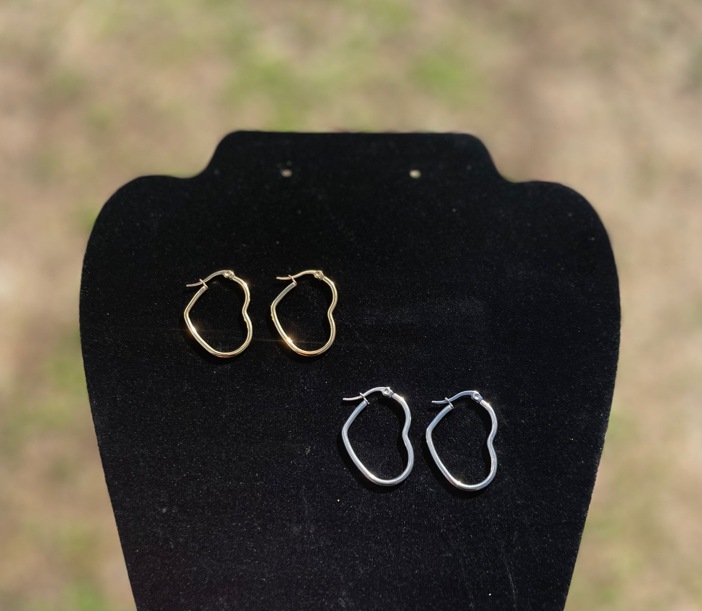 Heart Stainless Steel Hoops