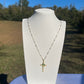 P66 - Green Stone Cross Necklace