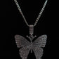 SP1 - Diamond Silver Butterfly Necklace