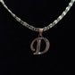 P59 - Thin Small Initial Necklace - D