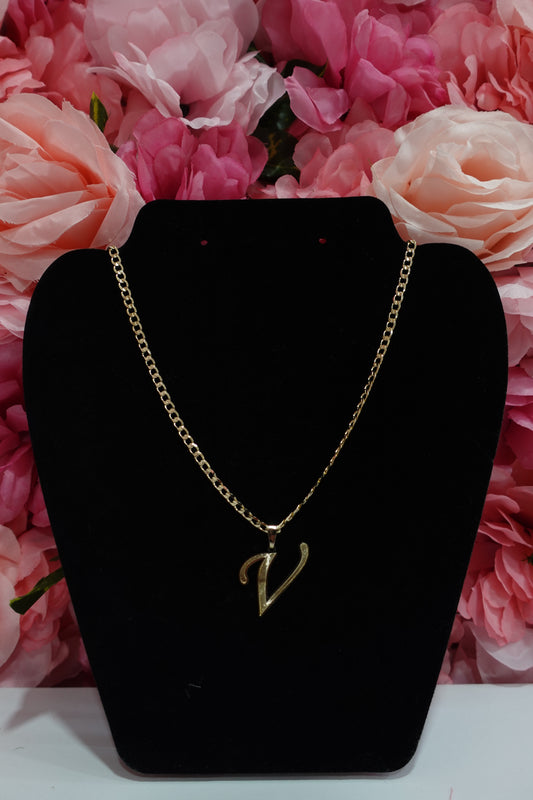 P62 - Thin Initial Necklace - V