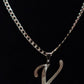 P62 - Thin Initial Necklace - V