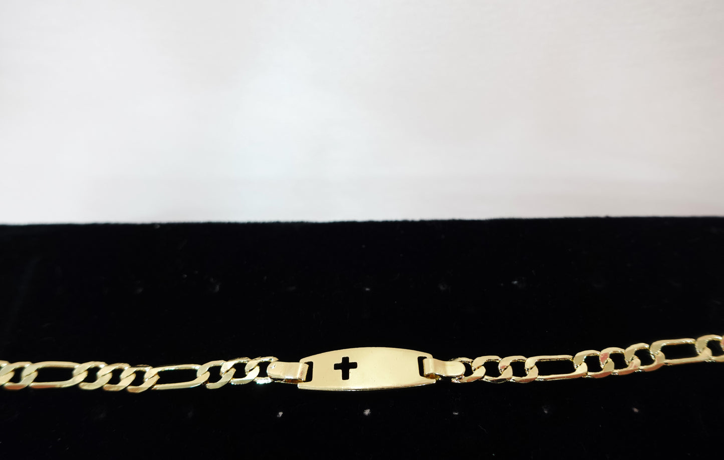 (B-30) Kids Cross Engraved Plac Bracelet