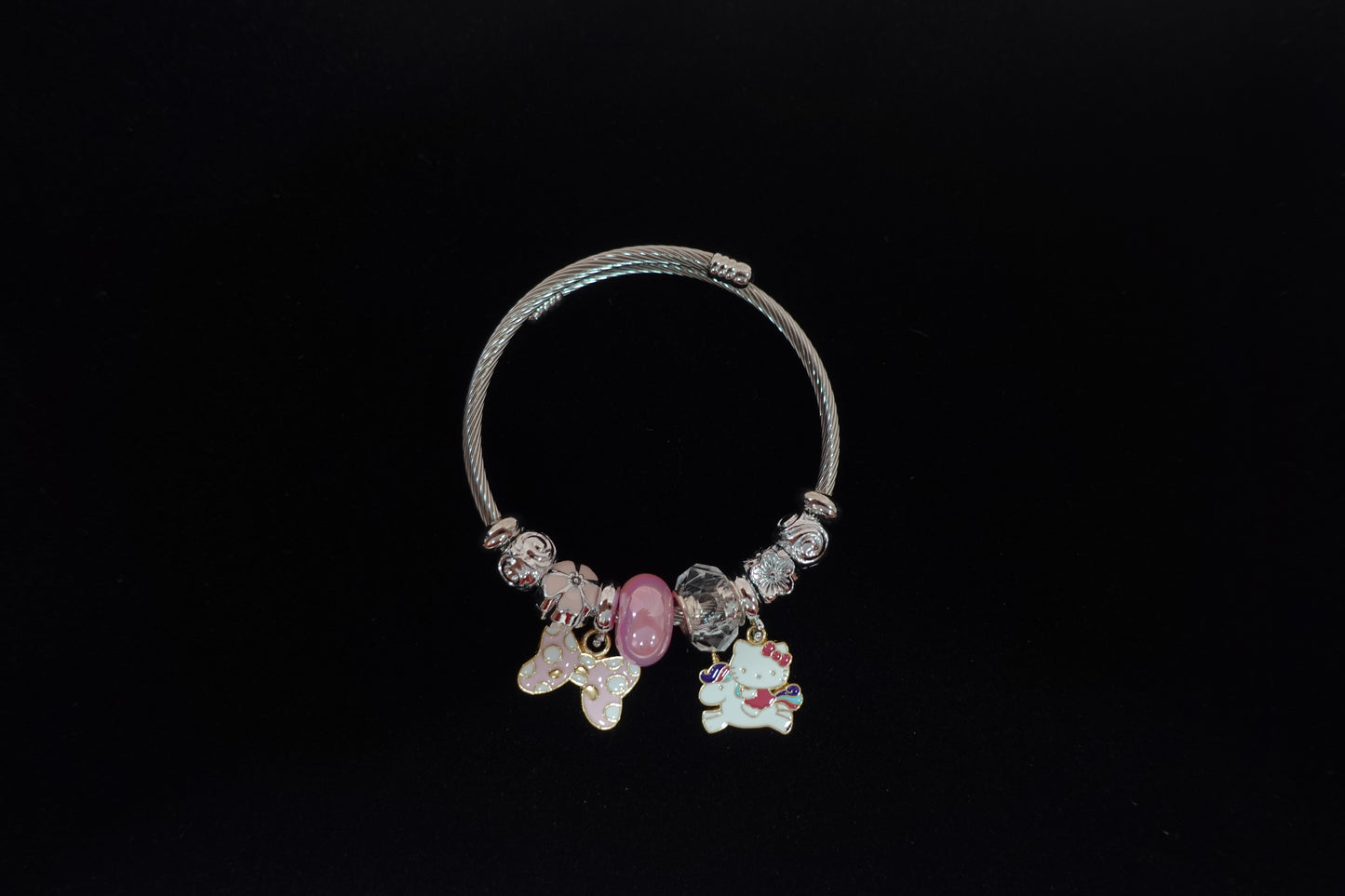 (B-14) Pretty Kitty Charm Bracelet