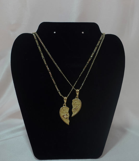 (BH-7) Breakable Heart Necklaces - El Toxico y La Toxica