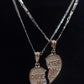 (BH-2) Breakable Heart Necklaces - Mom & Daughter