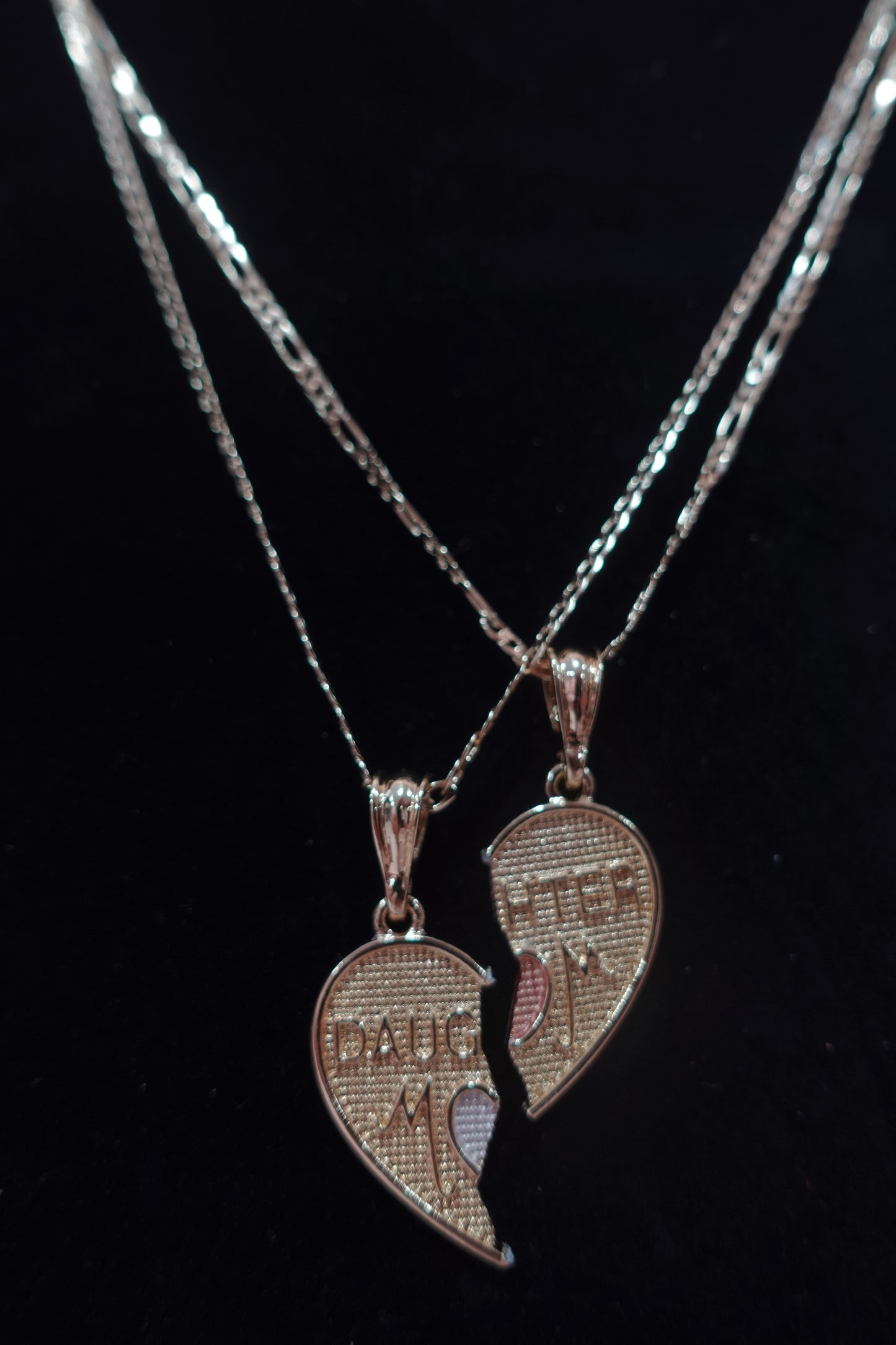 (BH-2) Breakable Heart Necklaces - Mom & Daughter