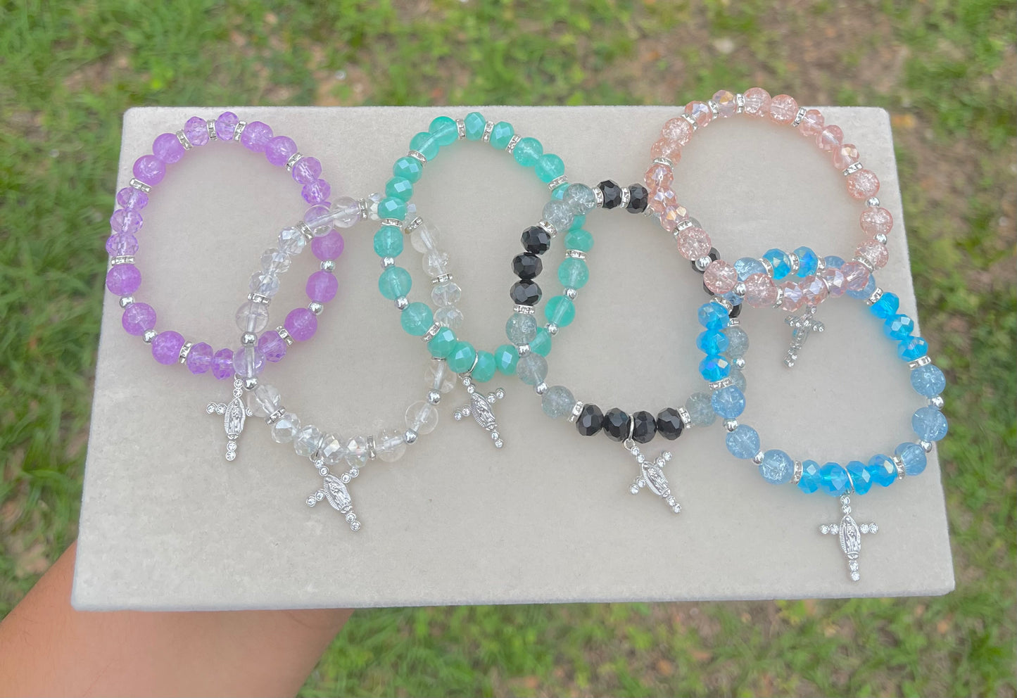 Diamond Guadalupe Cross Bracelets