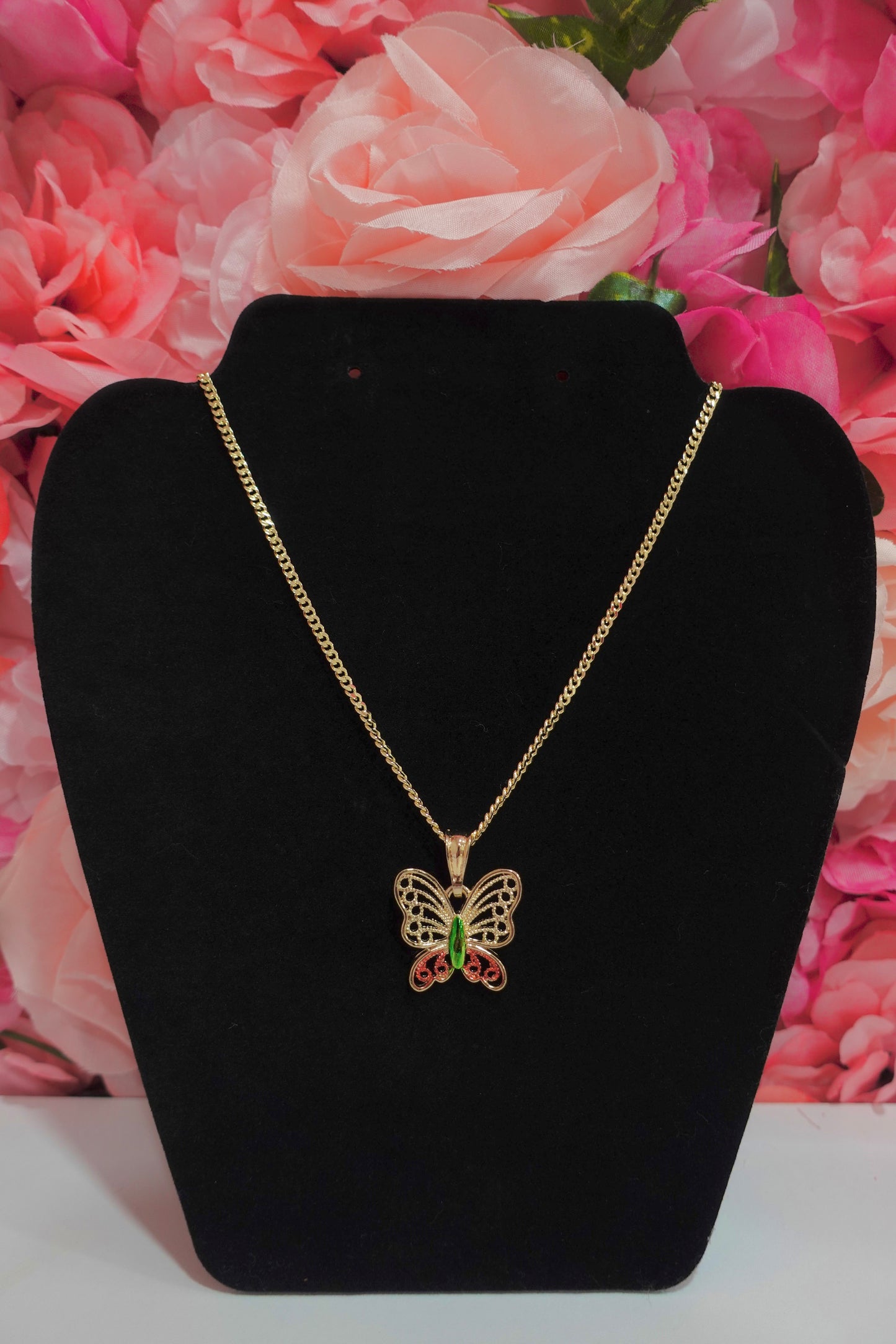 P52 - Tri Color Butterfly Necklace