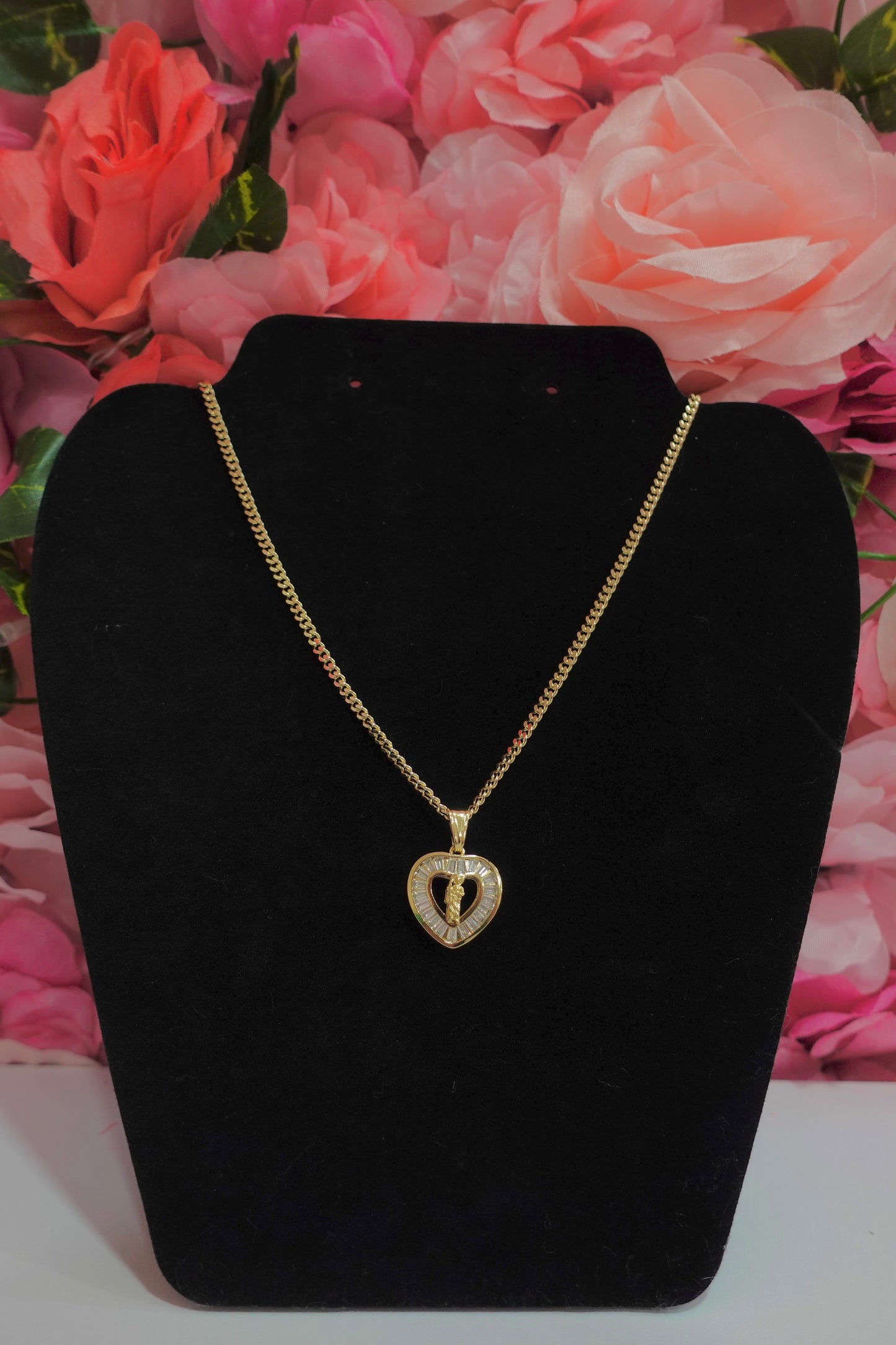 P93 - San Judas Diamond Heart Necklace