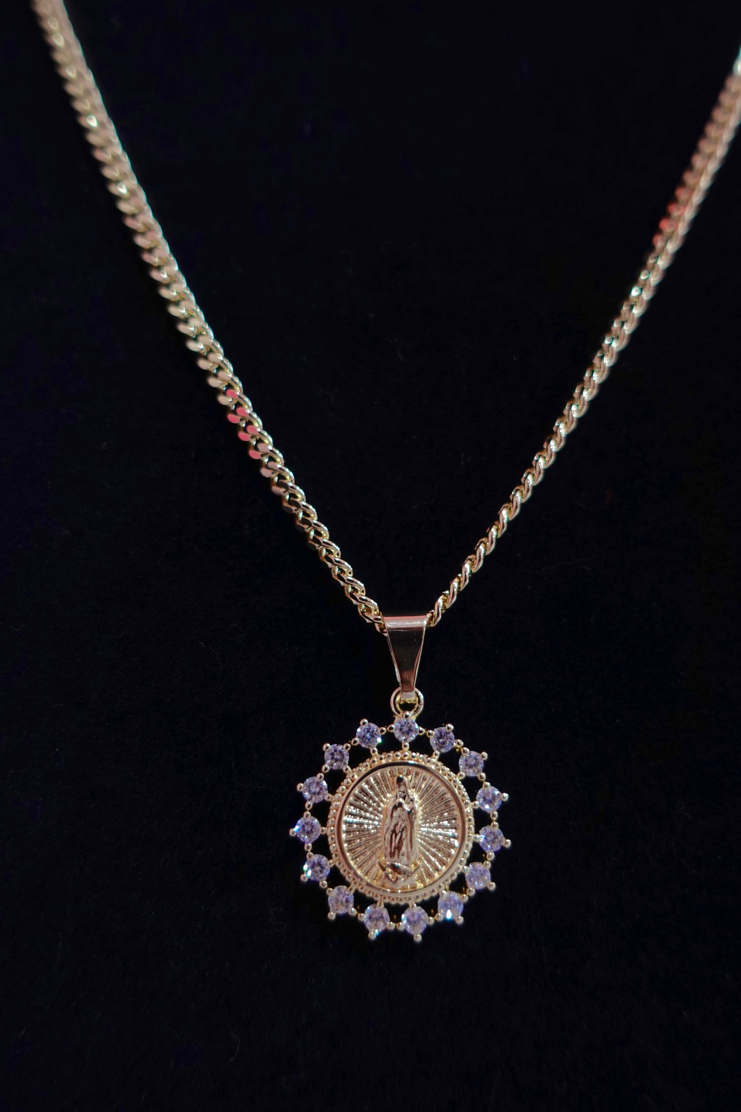 P82 - Diamond Circle Guadalupe Necklace