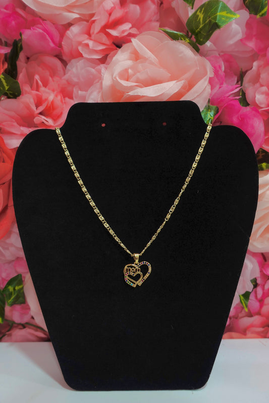 P43 - Double Heart Mom Necklace