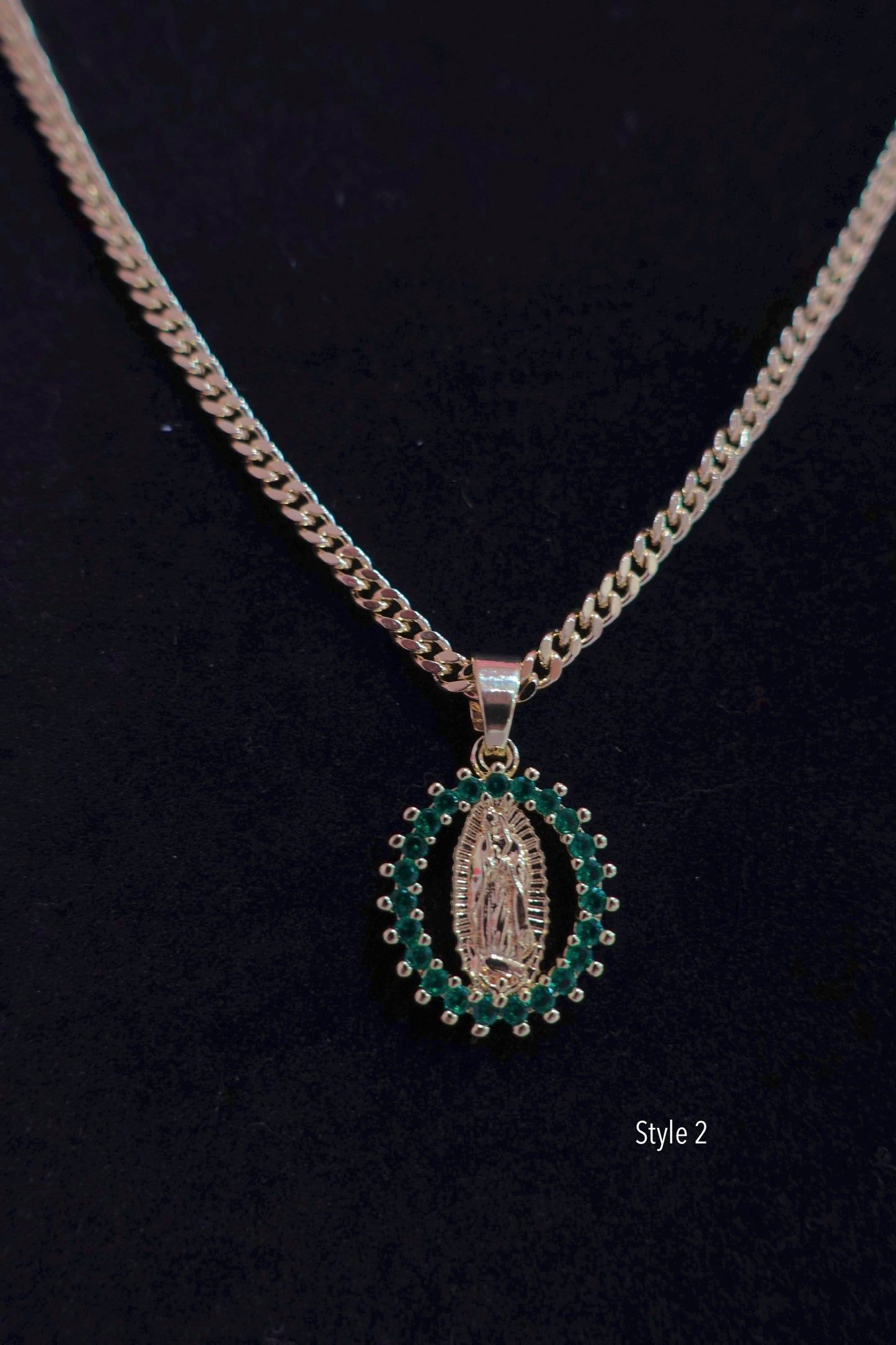 P81 - Green Diamond Guadalupe Necklace